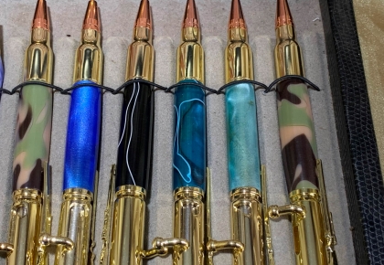 Hand Turned Designer Pens - "30 Calibre Bullet" - Made in Australia