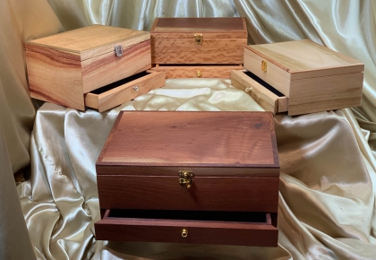 Premium Hand Made wooden Jewellery Boxes with Bottom Drawer / Tray - Made in Western Australia