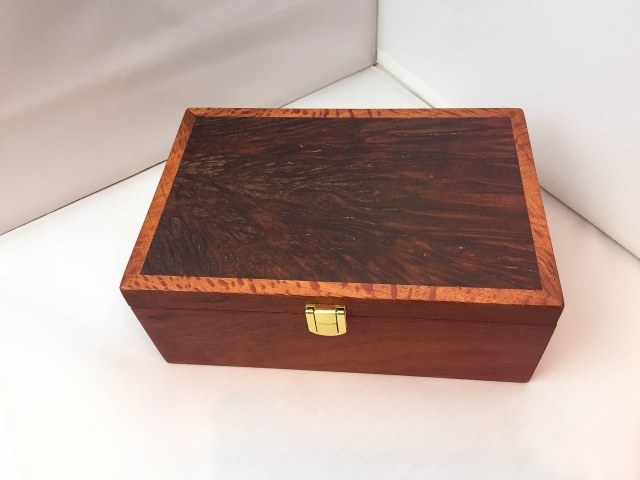 Jarrah Jewellery Box with Tray and Jarrah Burl lid PJBT19005-2450