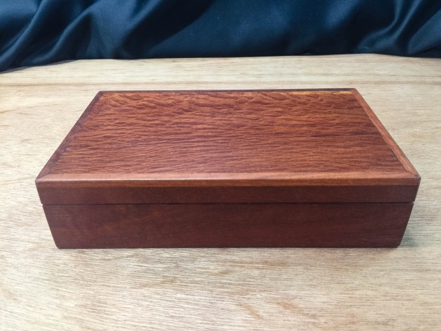 Jarrah Personal Box with Sheoak Lid, Blue Lid (L5541)
