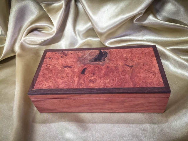 Jarrah Burl Treasure Box with Black Lining (PTBS19006-L5876)