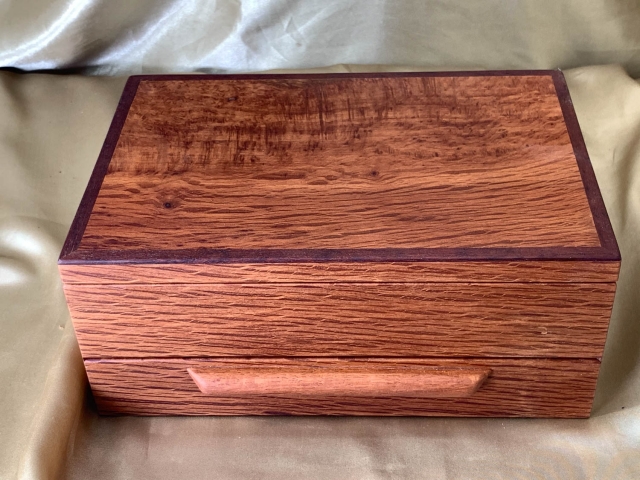 bubinga jewelry box with handcrafted details