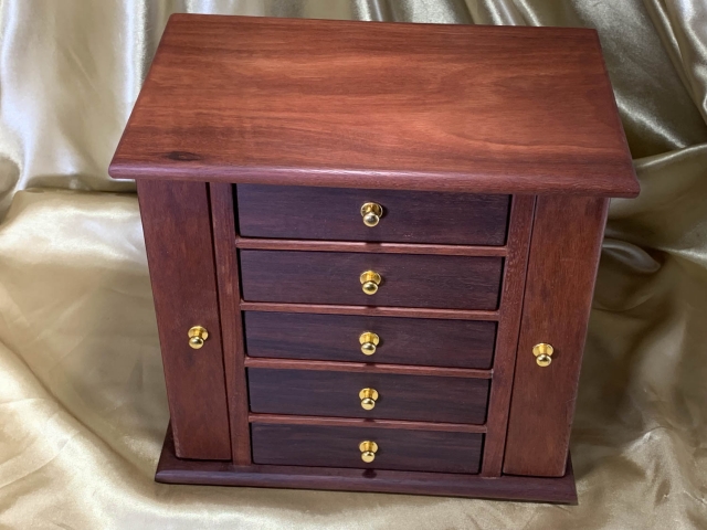 LEDMD5 25101-L6685 - Limited Edition Wooden Jewellery with 5 Drawers and Wings - Australian Jarrah