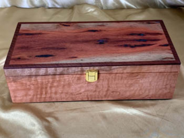 LEDJBT 260101-L7414 - Limited Edition Wooden Jewellery Box with Tray - Australian "Pink" Jarrah