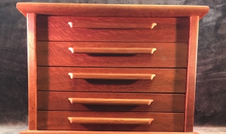 Custom Made Jarrah Jewellery Box - 5 drawer SOLD