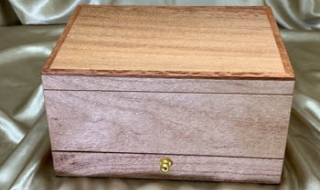 PJBDT 22006-L3158 Premium XL Jewellery Box with Drawer AND Tray - Silky Oak Timber
