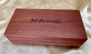 LE0702 - Pyrography Example - Name on Jarrah