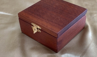 PSTRB 22014-L6439 - Small Wooden Trinket Box with Burgundy lining- Western Australian Timber