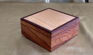 PSTB 22003-L6408 - Small Wooden Jewellery / Treasure Box - Australian Woody Pear / Silky Oak SOLD 