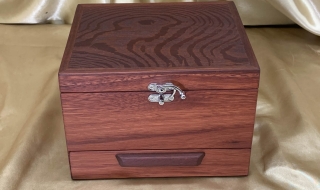 PJBDT 2406-L0832 - Premium Jarrah & Woody Pear Jewellery Box with Drawer and Tray