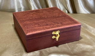 PMKB 2401-L2798 - Premium Medium Wooden Pink Jarrah Keepsake Box - Hand Made in Australia