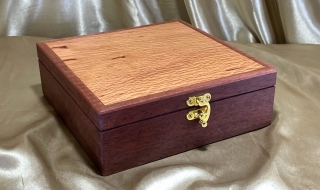 PMKB 2402-L2805 - Premium Medium Jarrah and Sheoak Keepsake Box - Hand Made in Australia