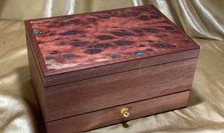 LEDRJB 242501-L3578 - Limited Edition Resin Filled Jarrah Jewellery Box - ON HOLD