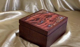 LEDRKB 242506-L3623 - Limited Edition Resin Filled Jarrah Keepsake Box - Hand Made in Australia