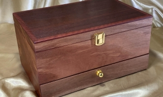 PJBDT 242502-L3809 - Premium Jarrah Jewellery Box with Drawer and Tray - Hand Crafted in Australia SOLD