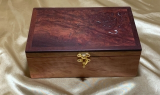 LEDRKB 25002-L4129 - Limited Edition Pink Jarrah and Burl Keepsake / Trinket Box