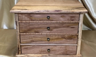 LEDMD4 25028-L5092 - Limied Edition 4 Drawer wooded Jewellery Box - Australian Spalted Marri