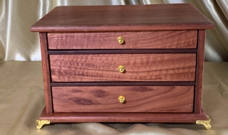 LEDMD3 25027-L5080 - Limited Edition Australian Jarrah Jewellery Box with 3 Drawers