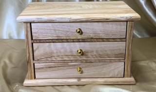 LEDMD3 25035-L5227 - Limited Edition 3 Drawer Jewellery Box Hand Crafted from Australian Yellow Tingle 