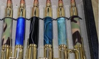 Bullet Pens hand turned in a range of resin colours