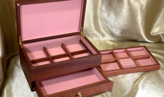 PJBDT 261001-L1315 - Premium Handcrafted Wooden Jewellery Box with Drawer AND Tray